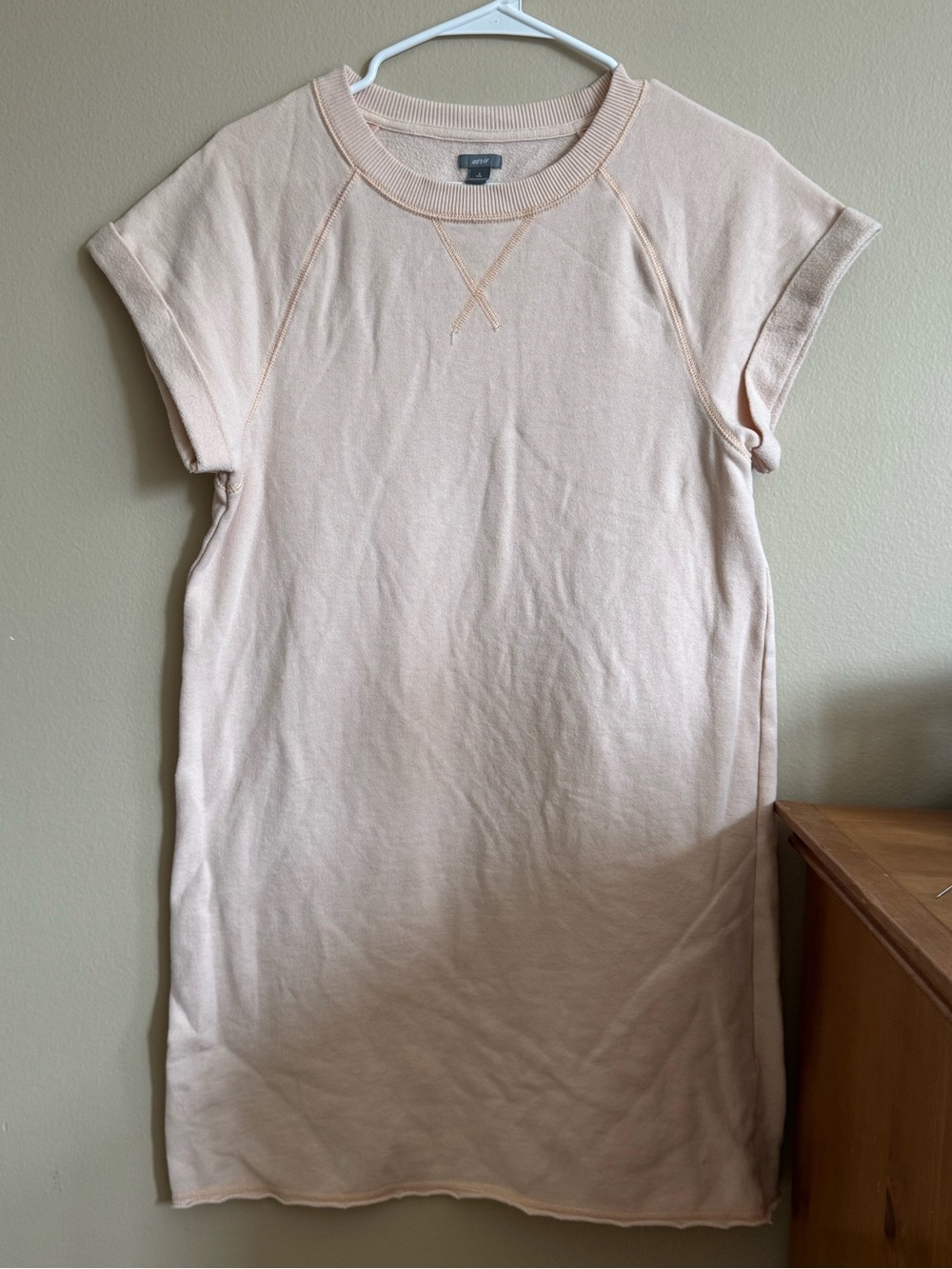 Aerie Light Pink Sweatshirt Dress Womens Small Short Sleeve